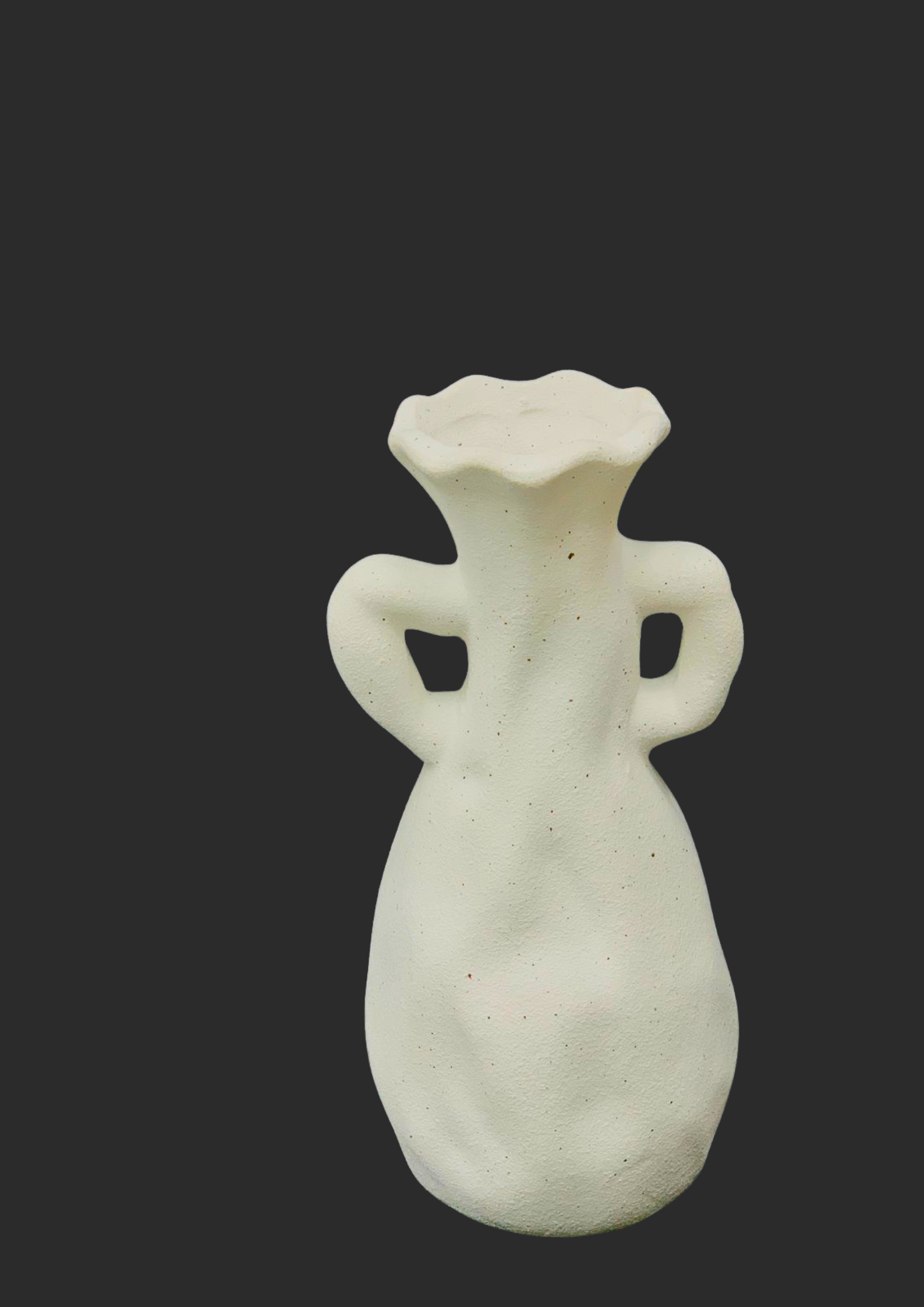 White Ceramic Vase, Swirl Ridge