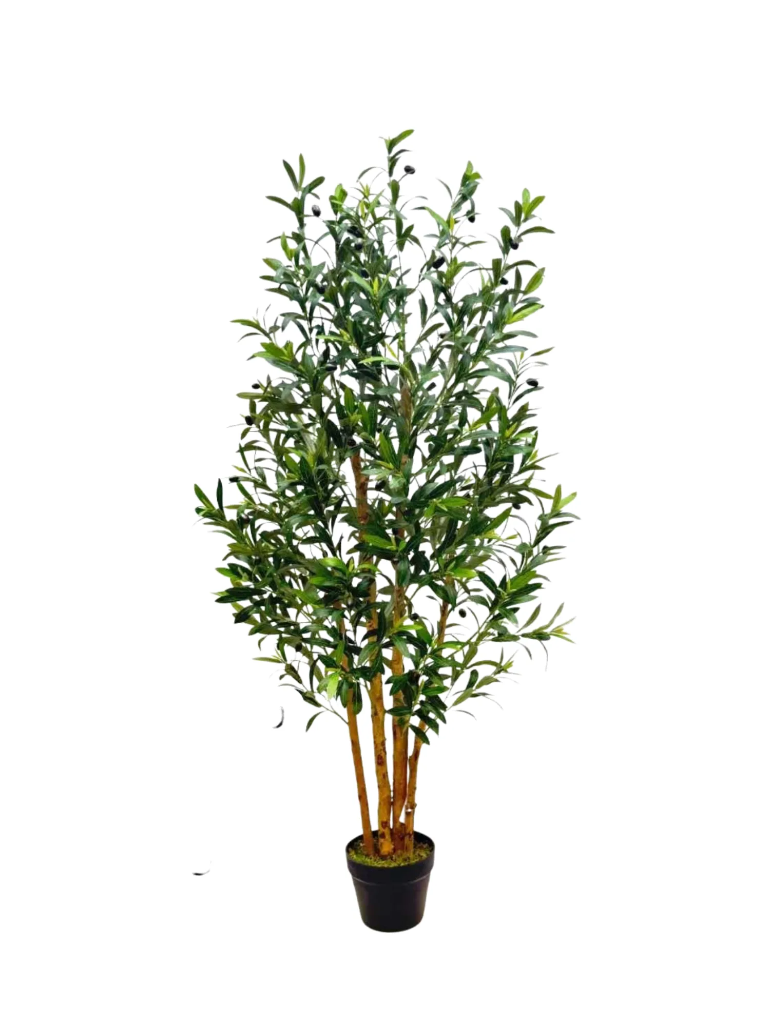 Potted artificial olive tree, round canopy style