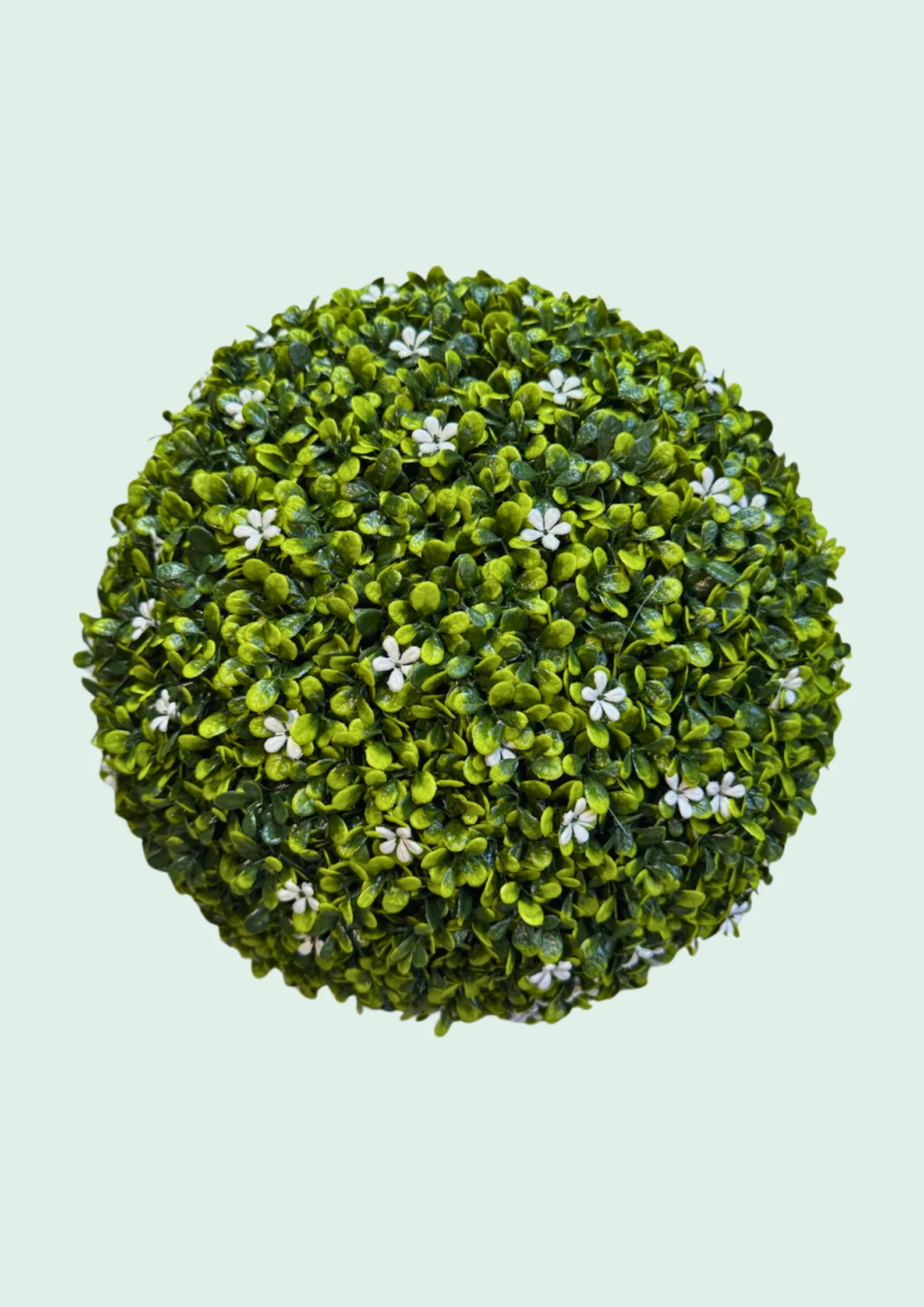 Artificial boxwood ball topiary used for corner and entrance styling