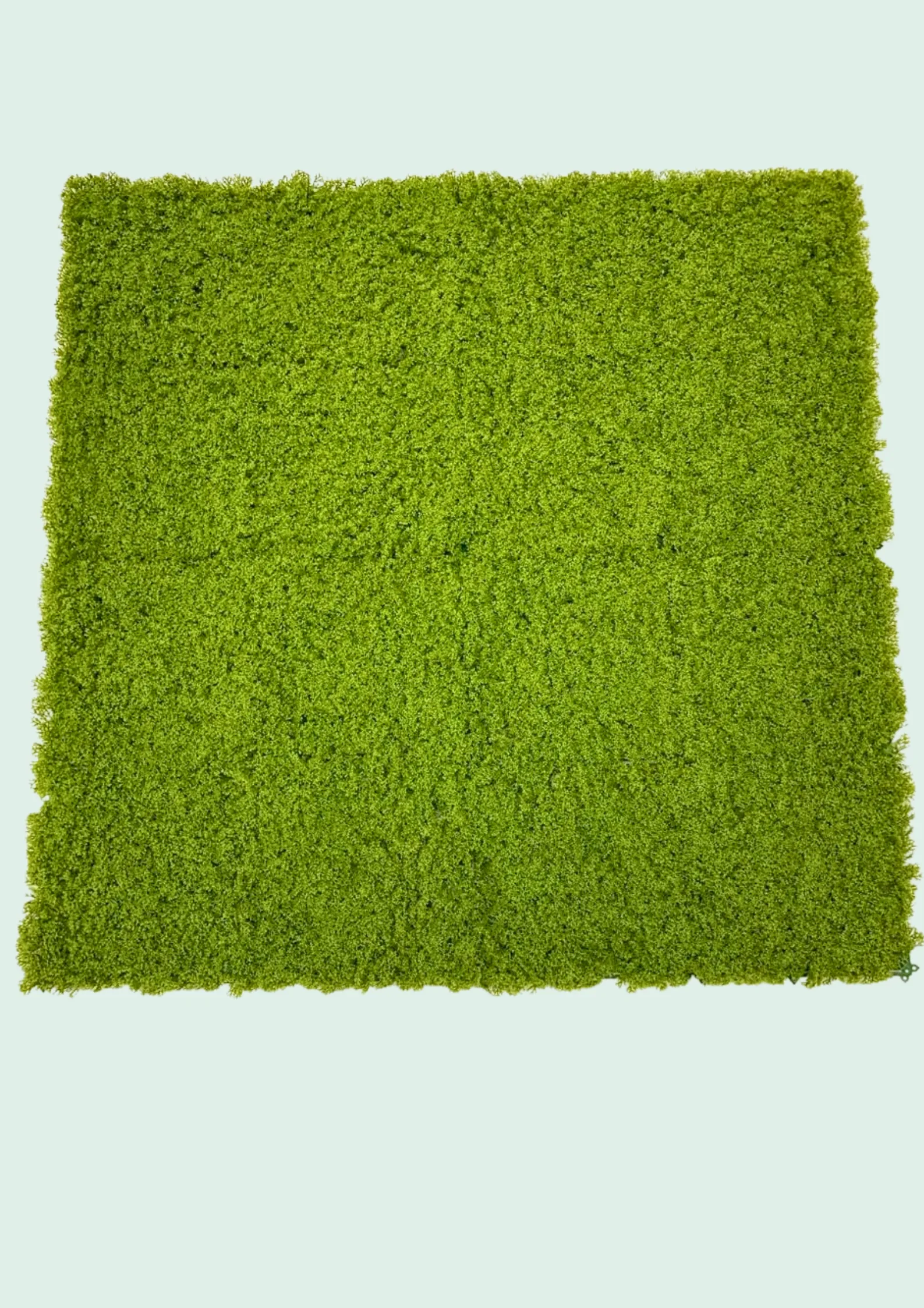 Square artificial grass turf mat, dense green pile