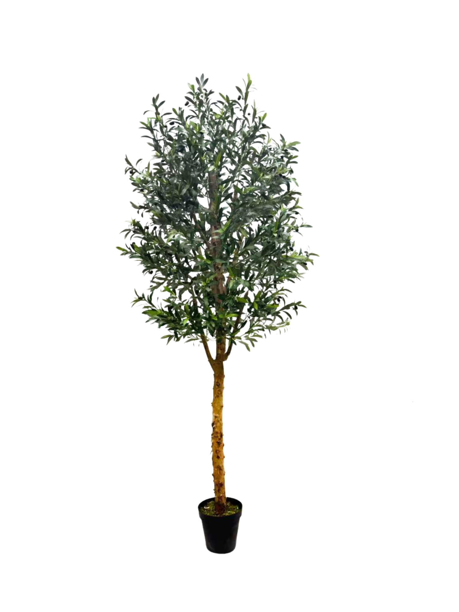 Medium round potted artificial olive tree