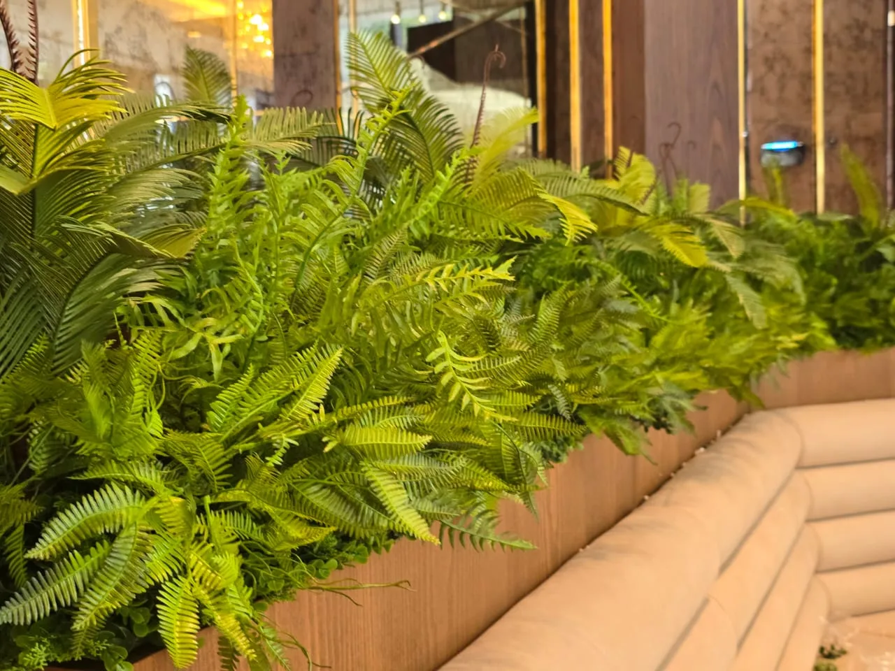 Real completed project: Detail of the fern planter.