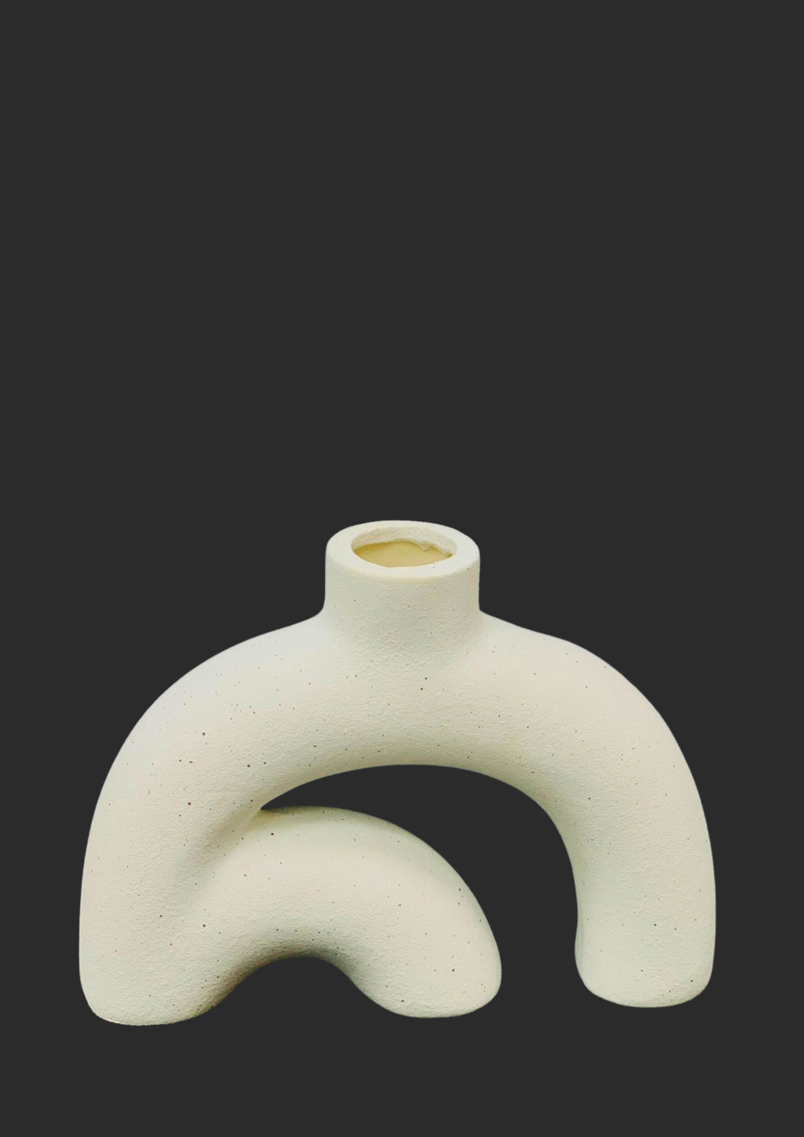 White Ceramic Arch Vase Decor